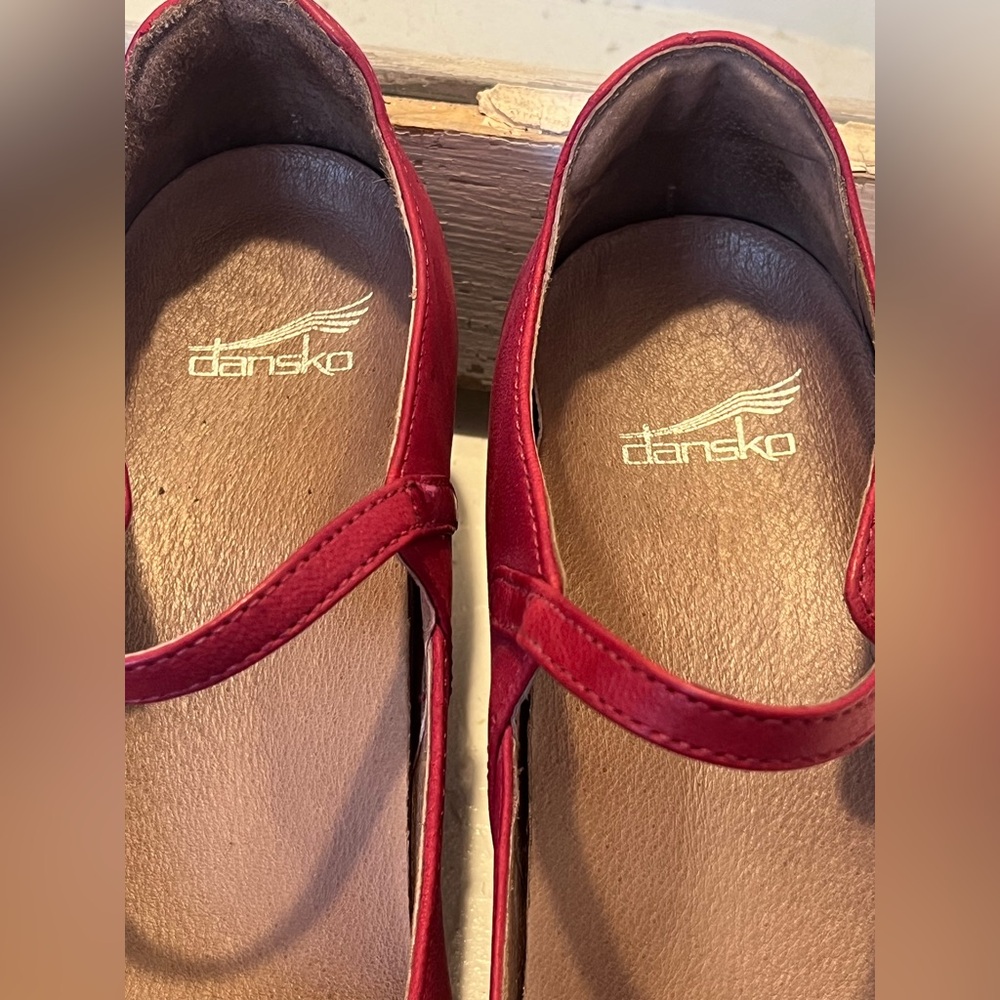 DANSKO MARYJANE WEDGES SIZE 38 RED - Picture 8 of 8
